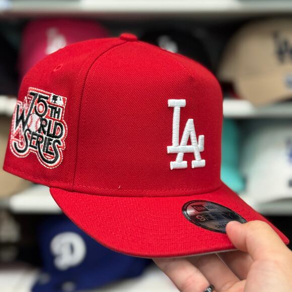 New Era LA Dodgers Upside Down Logo '75th World Series' A-Frame 9FIFTY Snapback - Picture 1 of 4